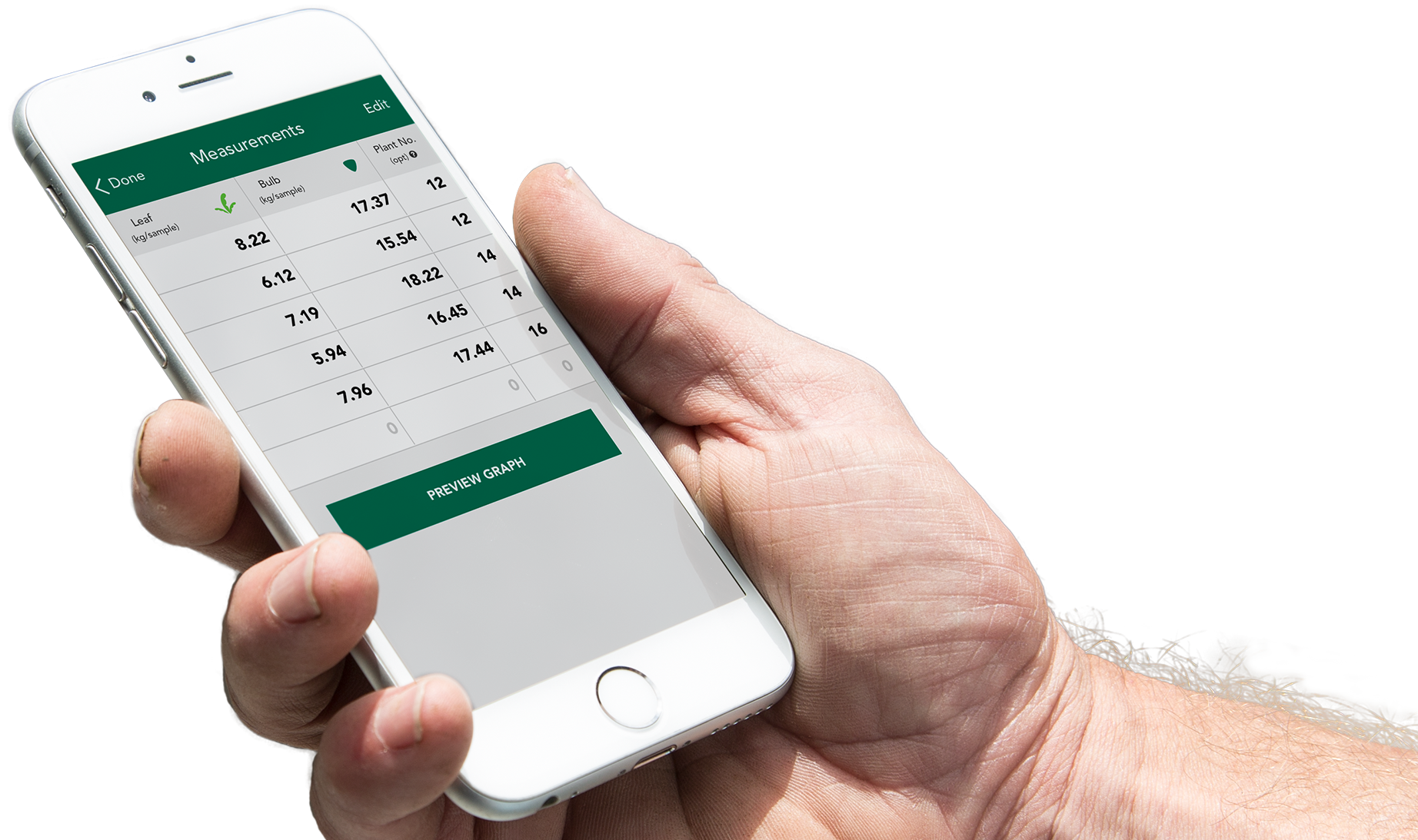 Image of person holding phone running beet guru app